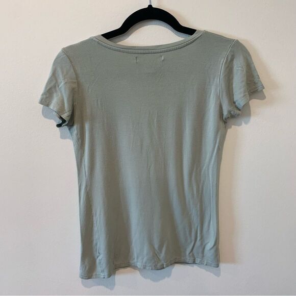 Revamped Sage Green V-Neck T-Shirt Size Medium - Picture 2 of 5